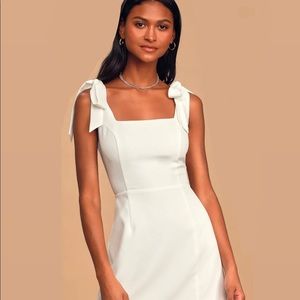 Lulu’s White Tie-Strap Mini Dress